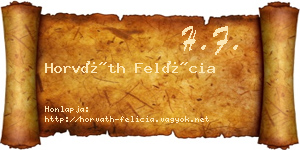 Horváth Felícia névjegykártya